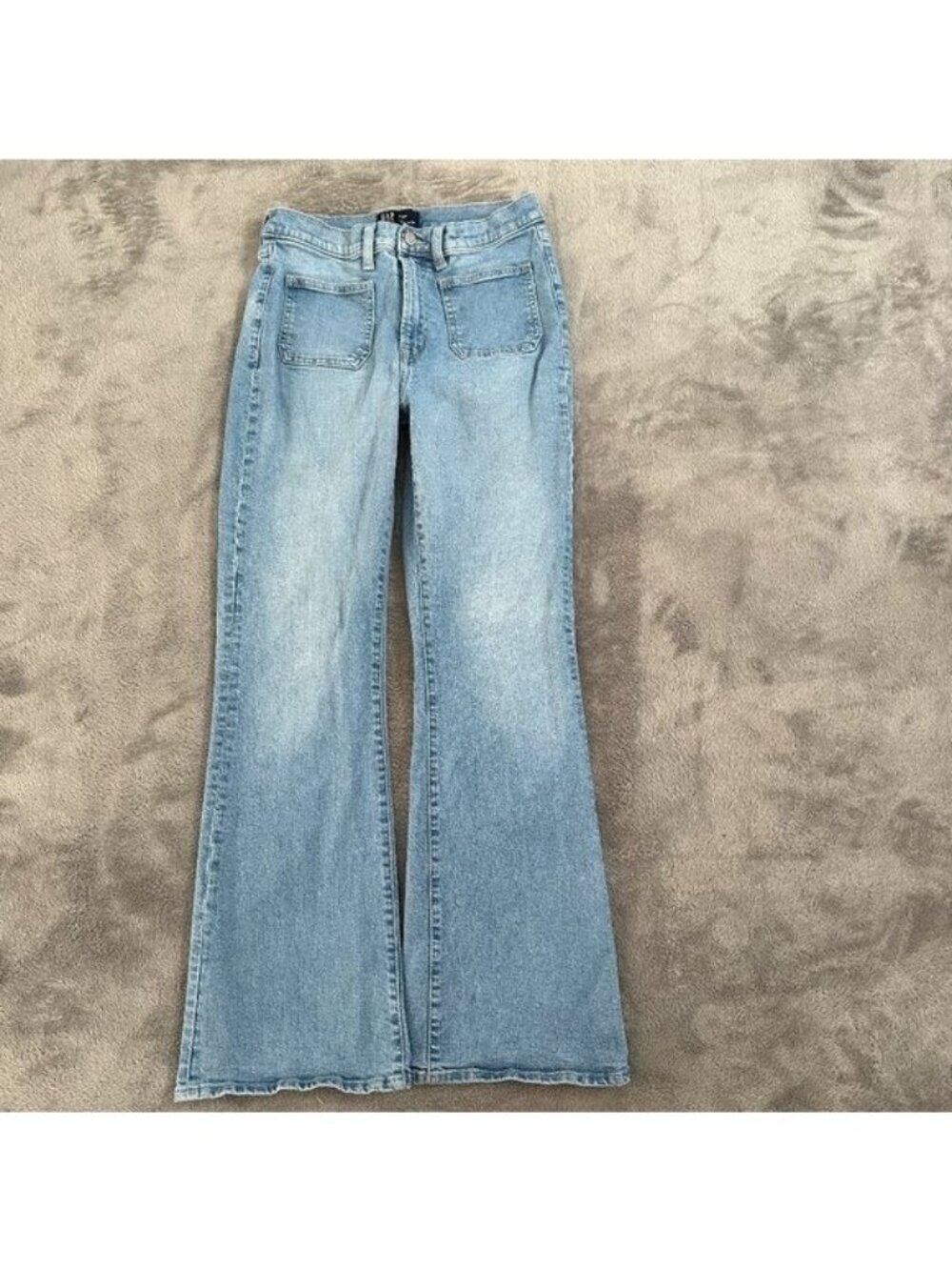 Gap Jeans The 70s Flare Patch Pockets Women's size 6/28 Light Wash
